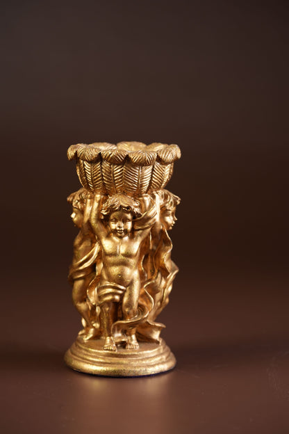 Gilt Cherub Candleholder