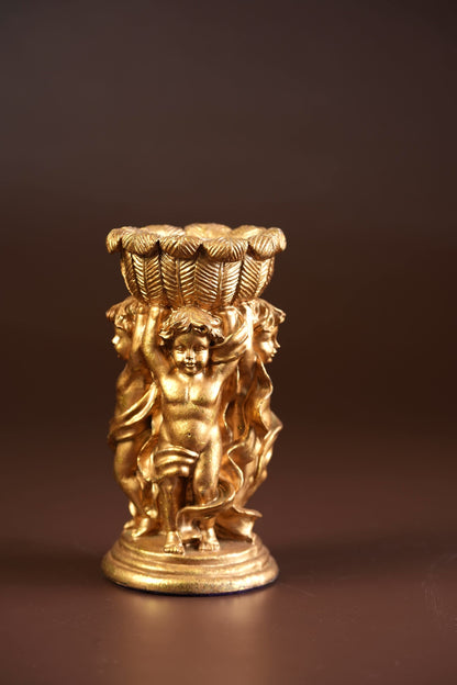 Gilt Cherub Candleholder
