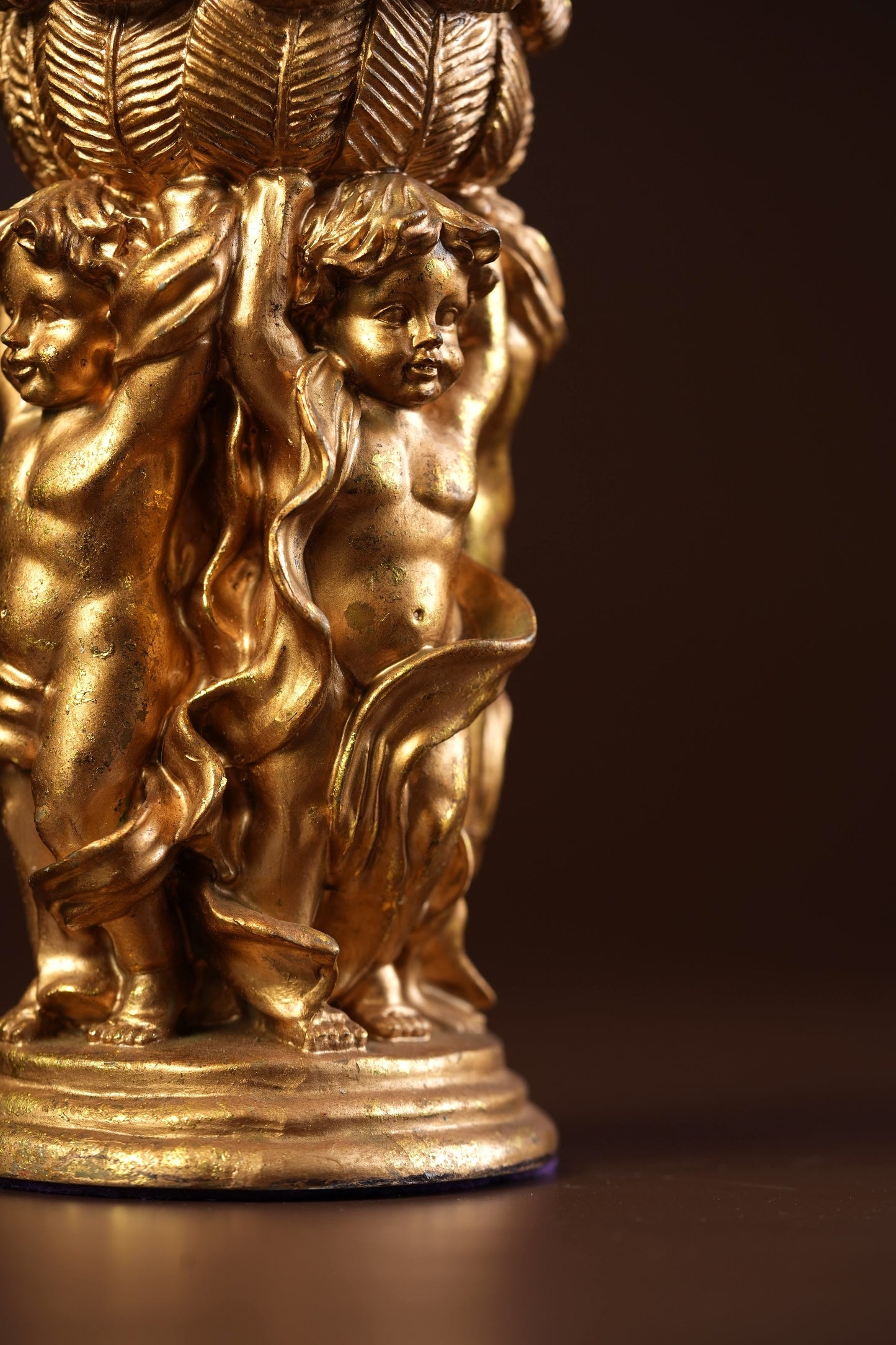 Gilt Cherub Candleholder