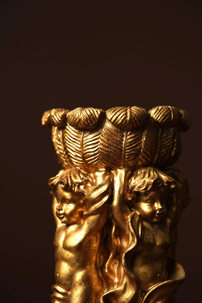 Gilt Cherub Candleholder