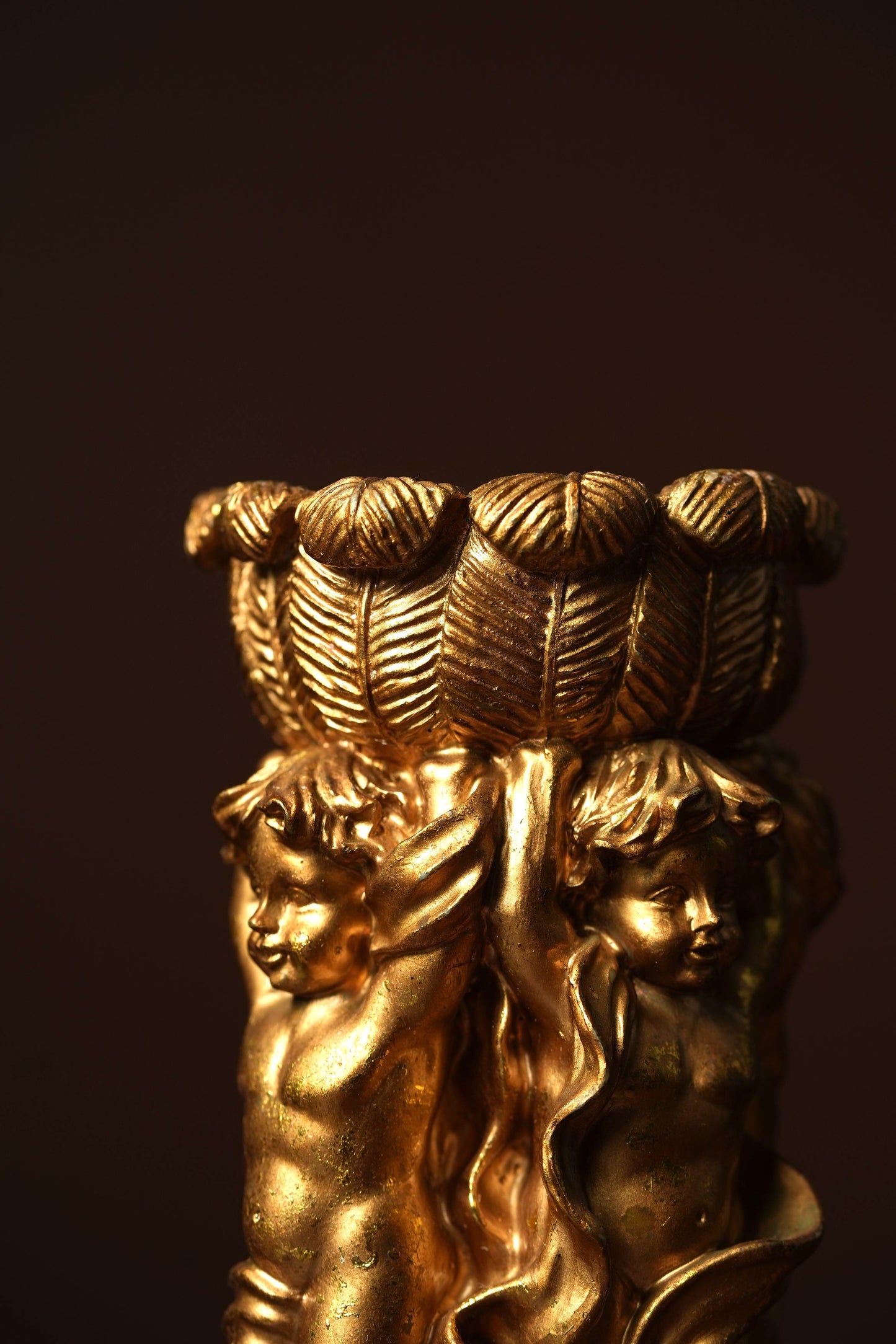 Gilt Cherub Candleholder