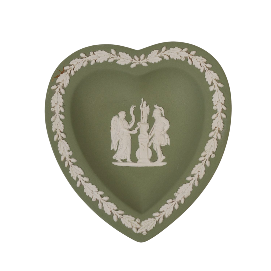 Green Wedgewood Small Heart-Shaped Trinket Plate