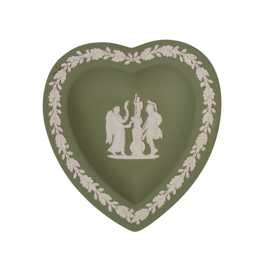 Green Wedgewood Small Heart-Shaped Trinket Plate