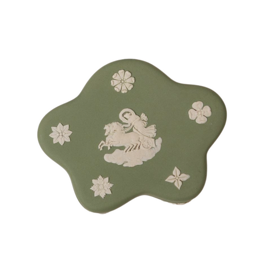Green Curvy Wedgwood Trinket Box