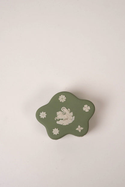 Green Curvy Wedgwood Trinket Box