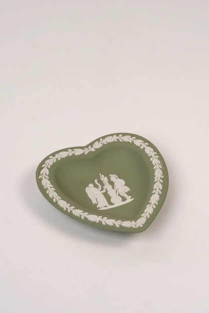 Green Wedgewood Small Heart-Shaped Trinket Plate