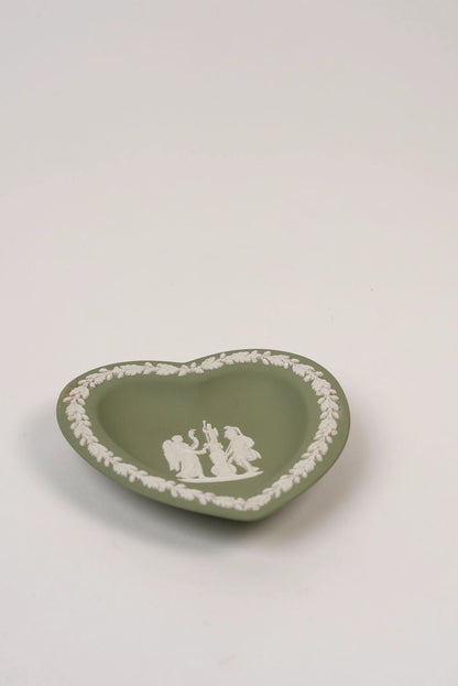 Green Wedgewood Small Heart-Shaped Trinket Plate