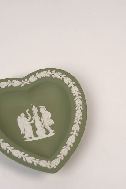 Green Wedgewood Small Heart-Shaped Trinket Plate