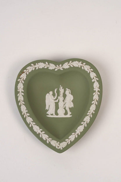 Green Wedgewood Small Heart-Shaped Trinket Plate