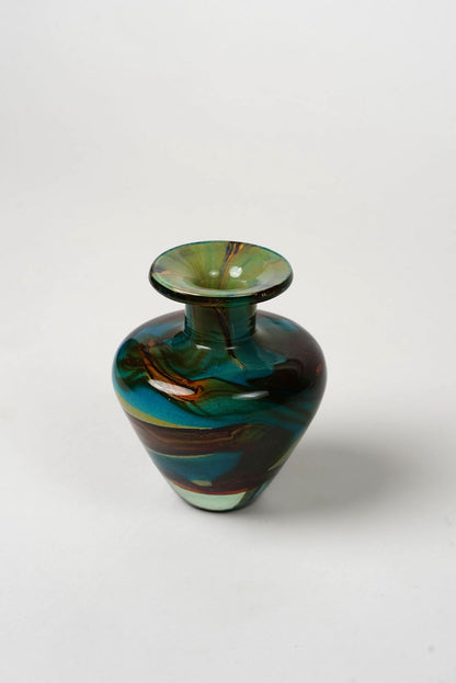 Hand-Blown Art Glass Vase