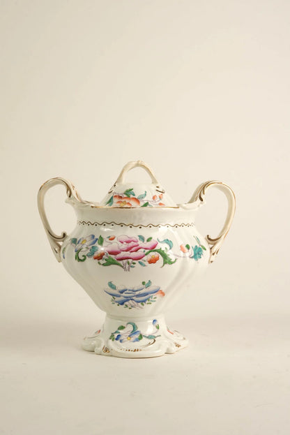 Hand-Painted Porcelain Biscuit Jar with Lid