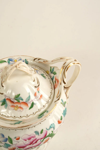 Hand-Painted Porcelain Biscuit Jar with Lid