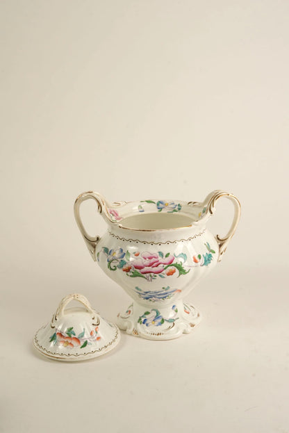 Hand-Painted Porcelain Biscuit Jar with Lid