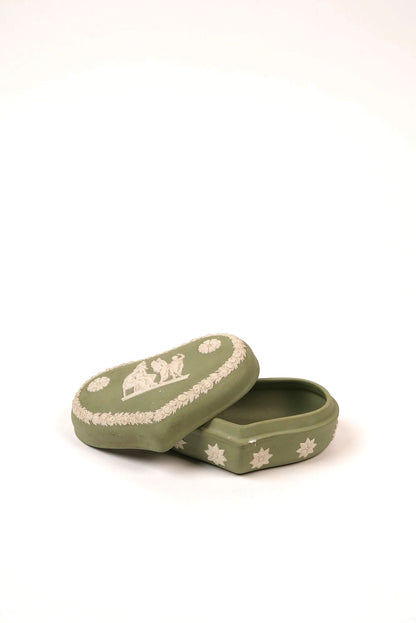 Green Heart-Shaped Wedgwood Trinket Box