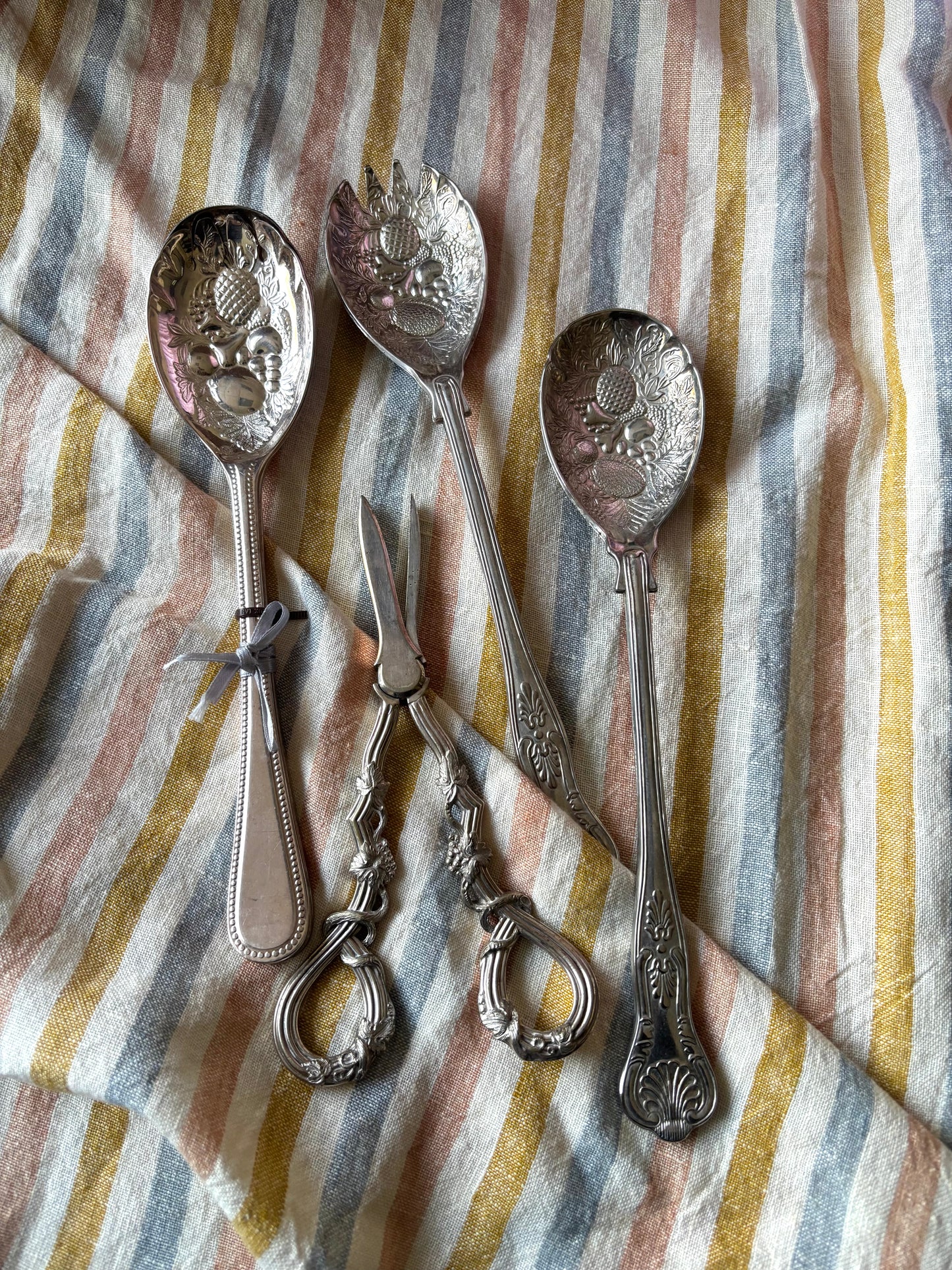 Victorian Silver Grape Scissors