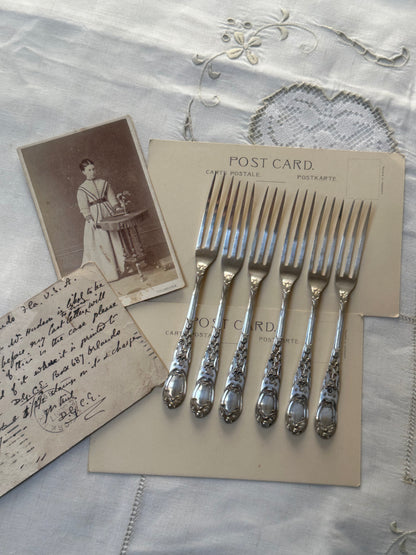 Set of 6 Victorian Silver-Plated Fish Forks