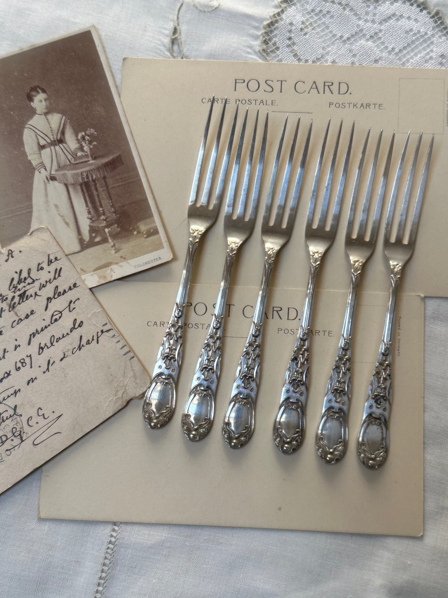Set of 6 Victorian Silver-Plated Fish Forks