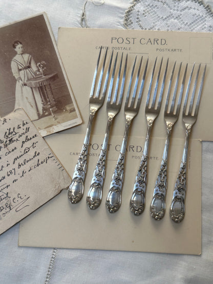 Set of 6 Victorian Silver-Plated Fish Forks