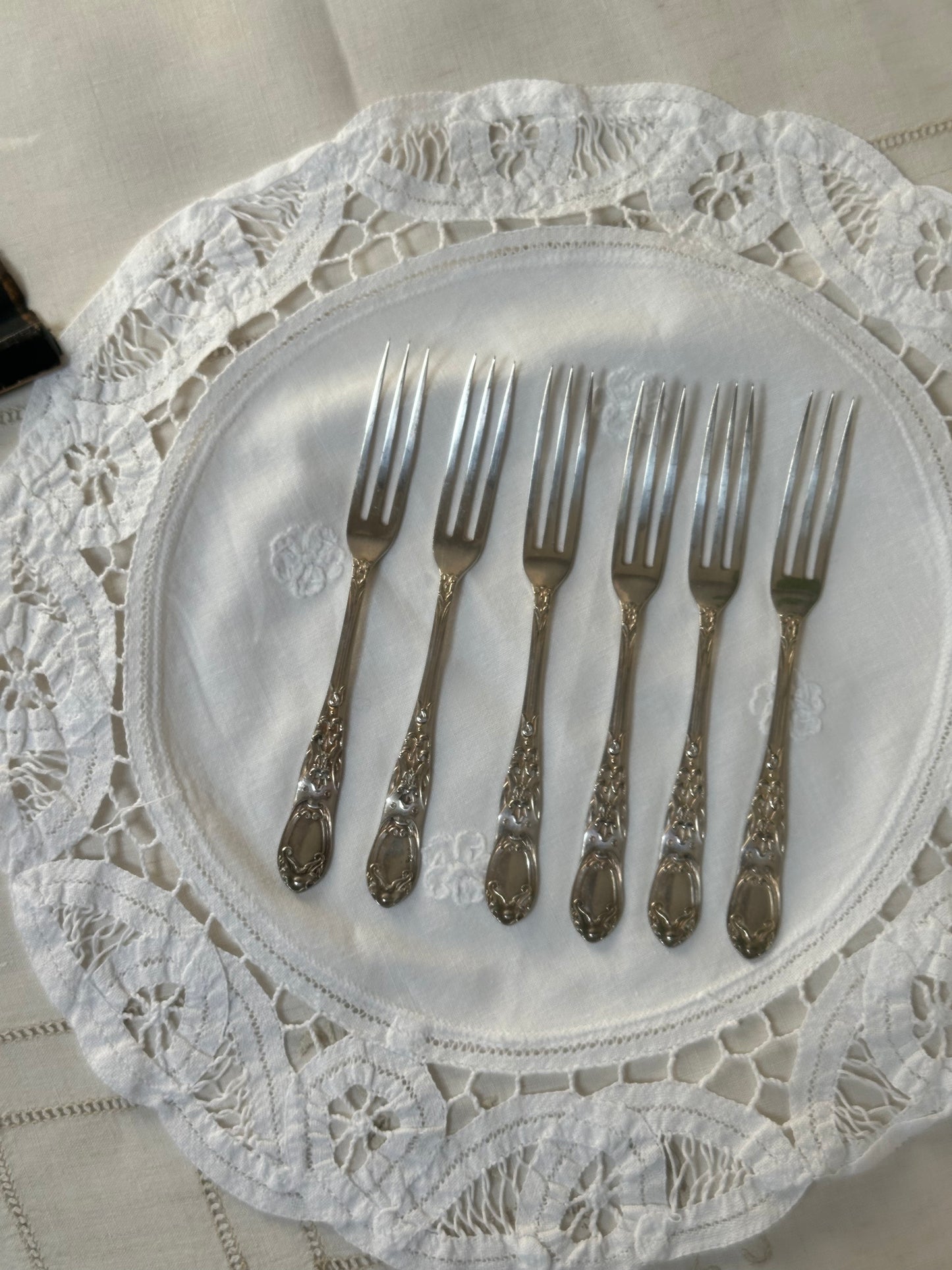 Set of 6 Victorian Silver-Plated Fish Forks