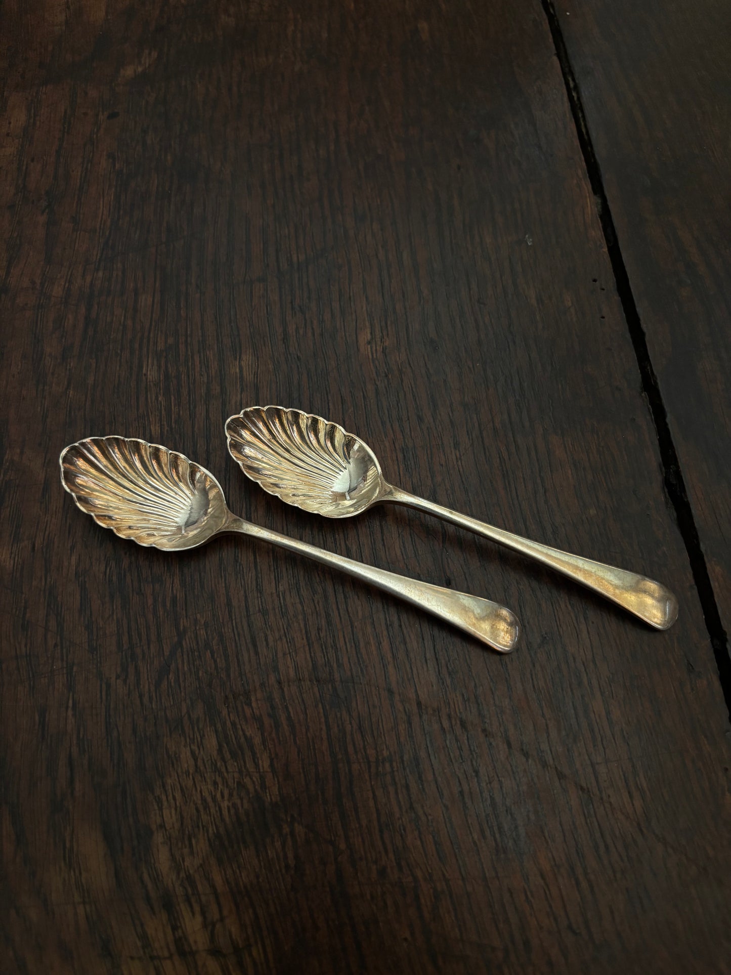 Set of 6 Oyster-Shaped Silver-Plated Teaspoons