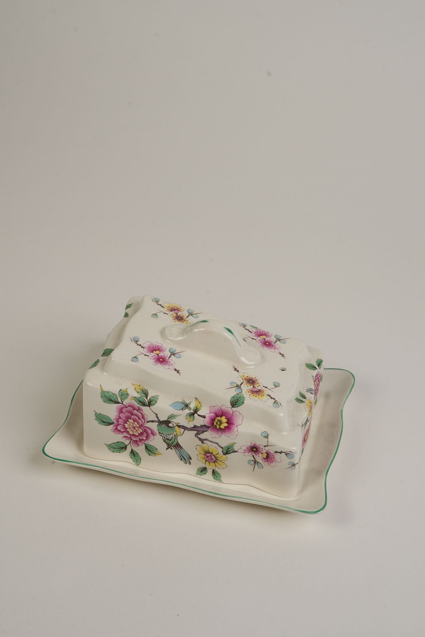 James Kent Old Foley Chinese Rose Butter Dish