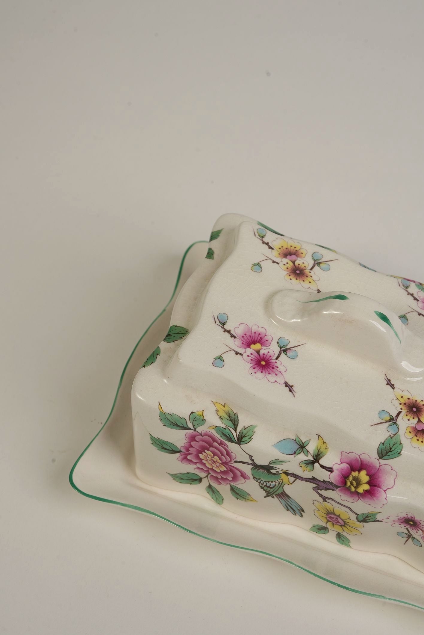 James Kent Old Foley Chinese Rose Butter Dish