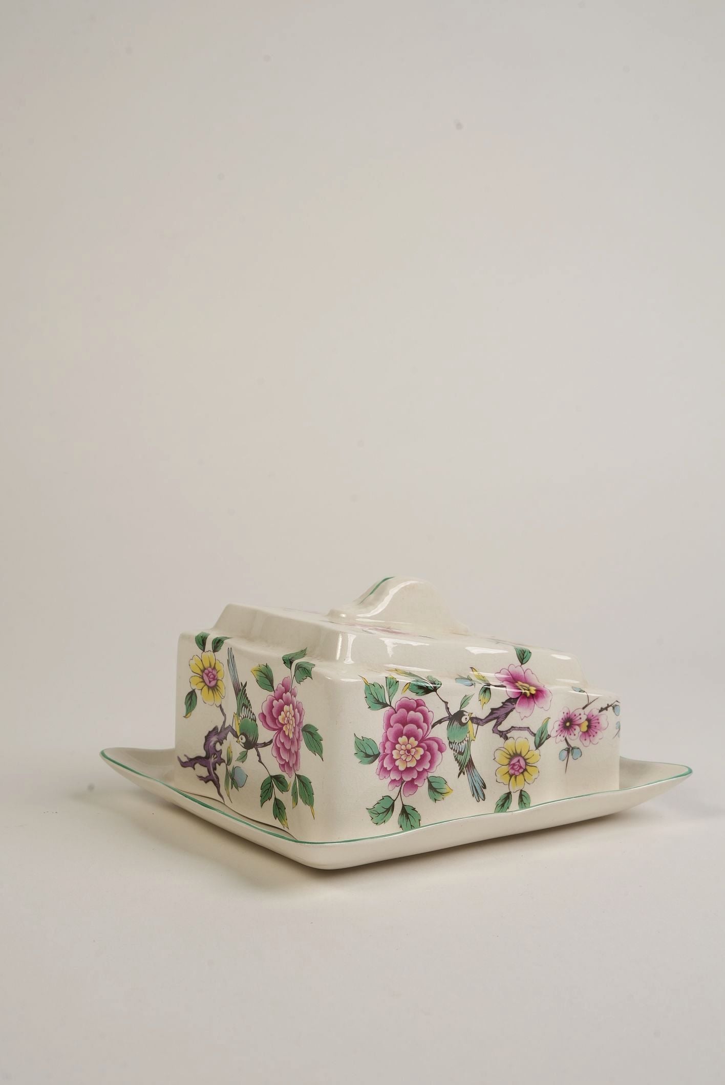 James Kent Old Foley Chinese Rose Butter Dish