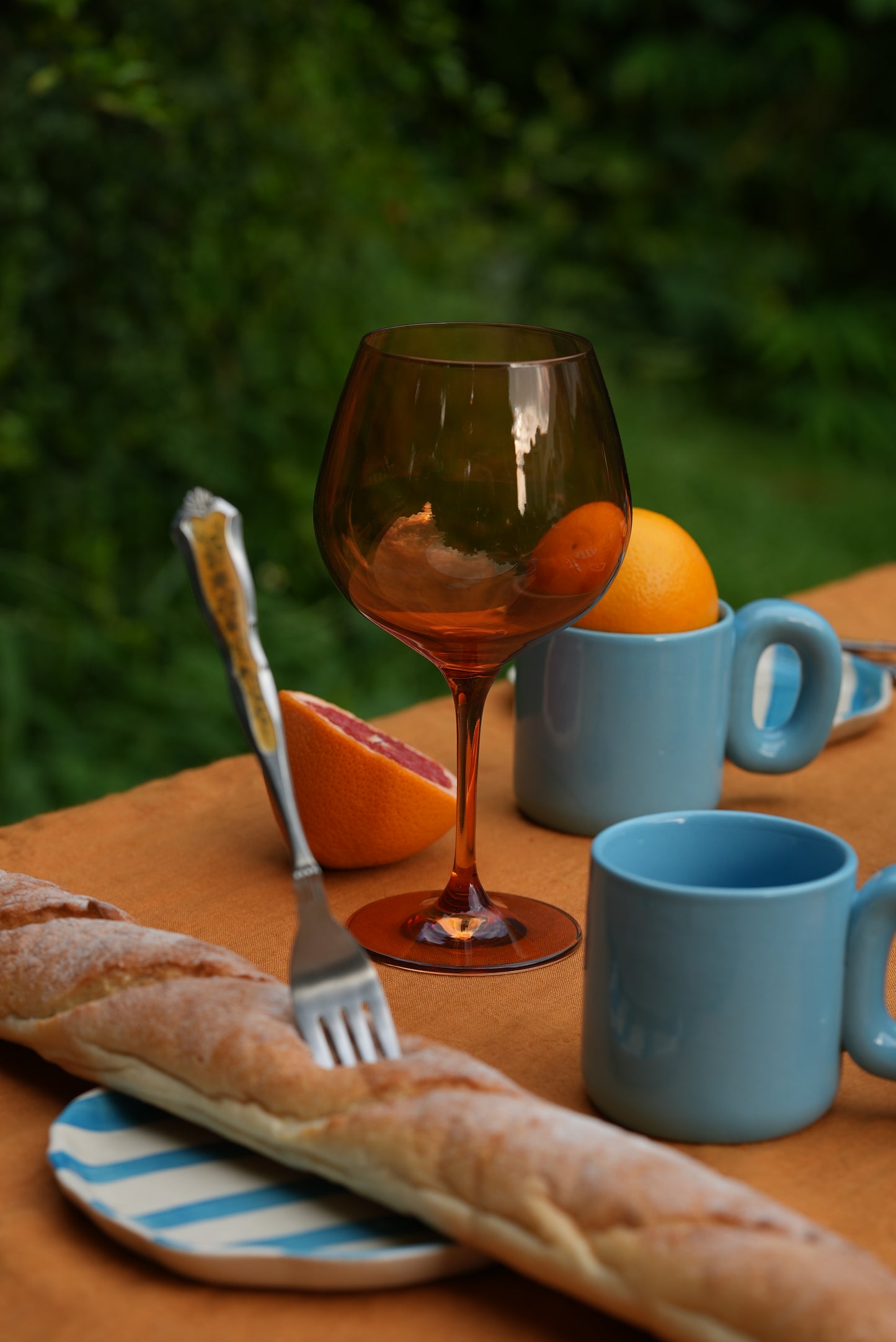 Italian Glass Sundowner Orange Gin Goblets | Set of 2