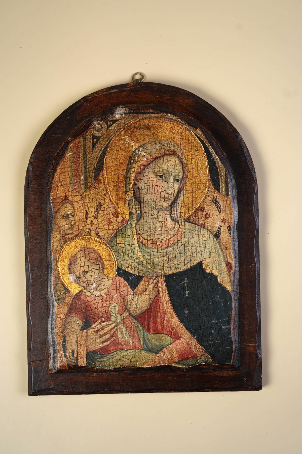 Mother Mary Wooden Plaque — 'Madonna and Child'