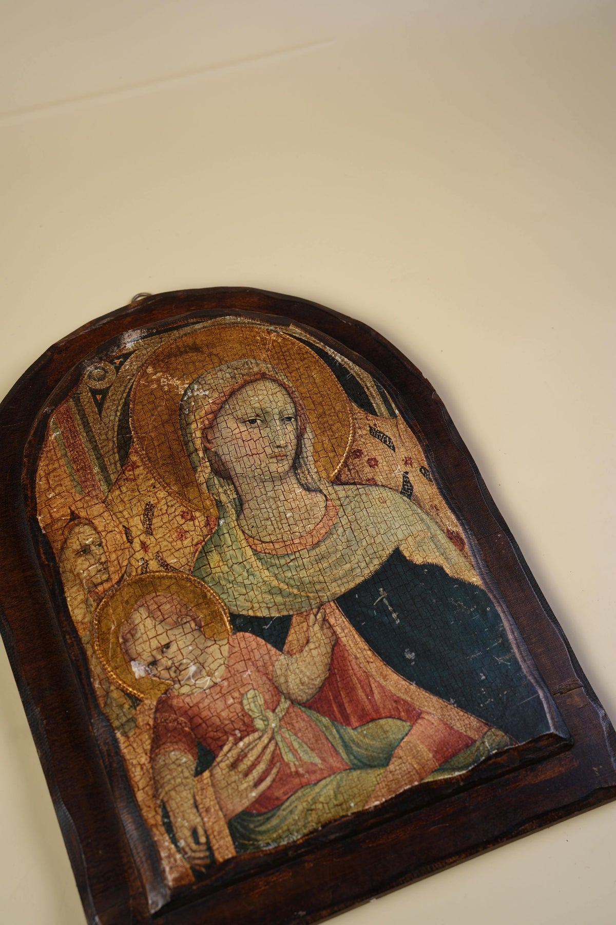 Mother Mary Wooden Plaque — 'Madonna and Child'
