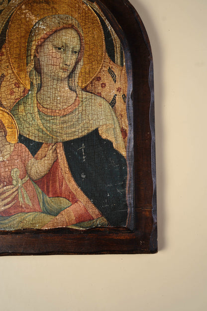 Mother Mary Wooden Plaque — 'Madonna and Child'