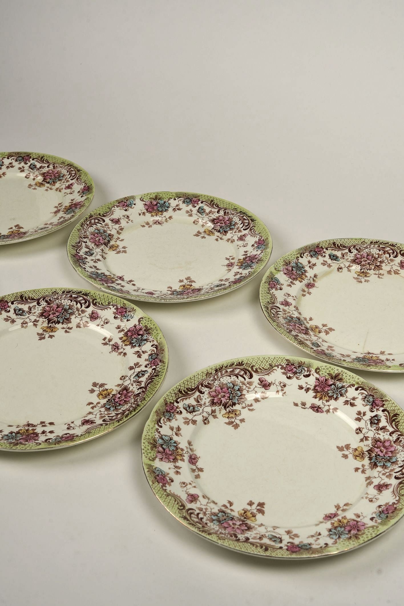 Set of 5 | Antique William Northwood “Maine” Pattern Dinner Plates