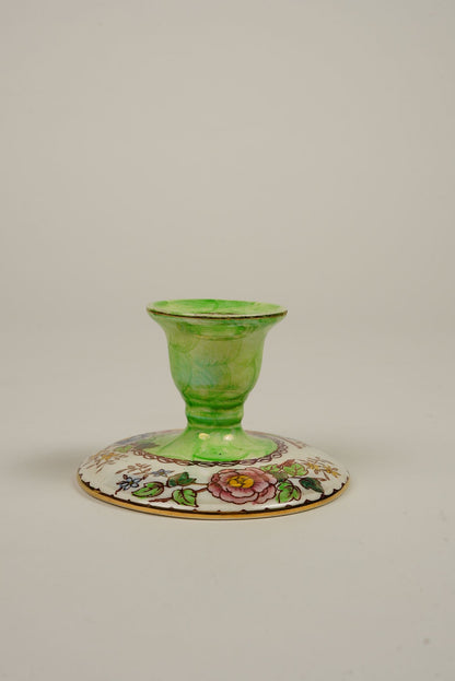 Maling Peony Rose Candle Holder With Gold Rim