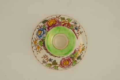 Maling Peony Rose Candle Holder With Gold Rim