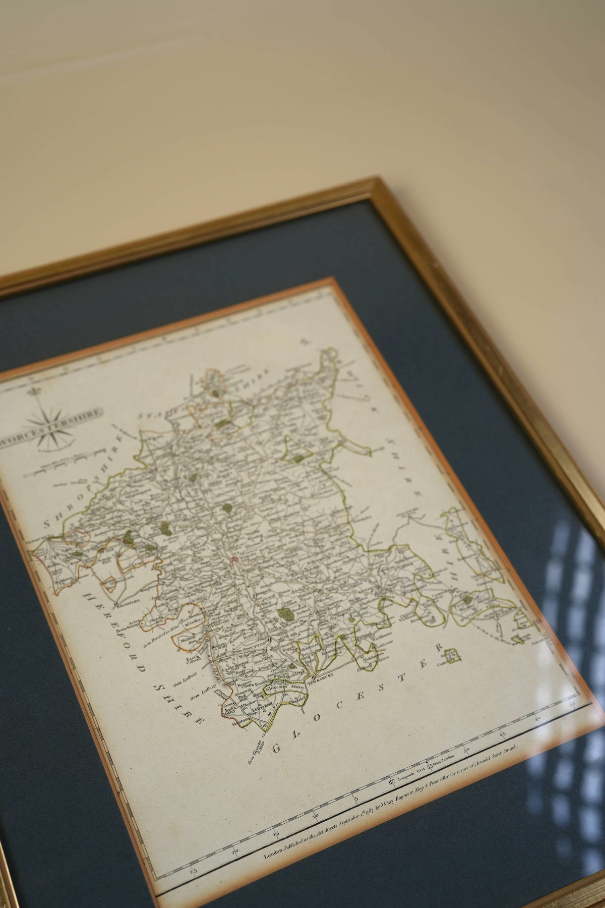 Antique Map of Worcestershire by John Cary, 1787