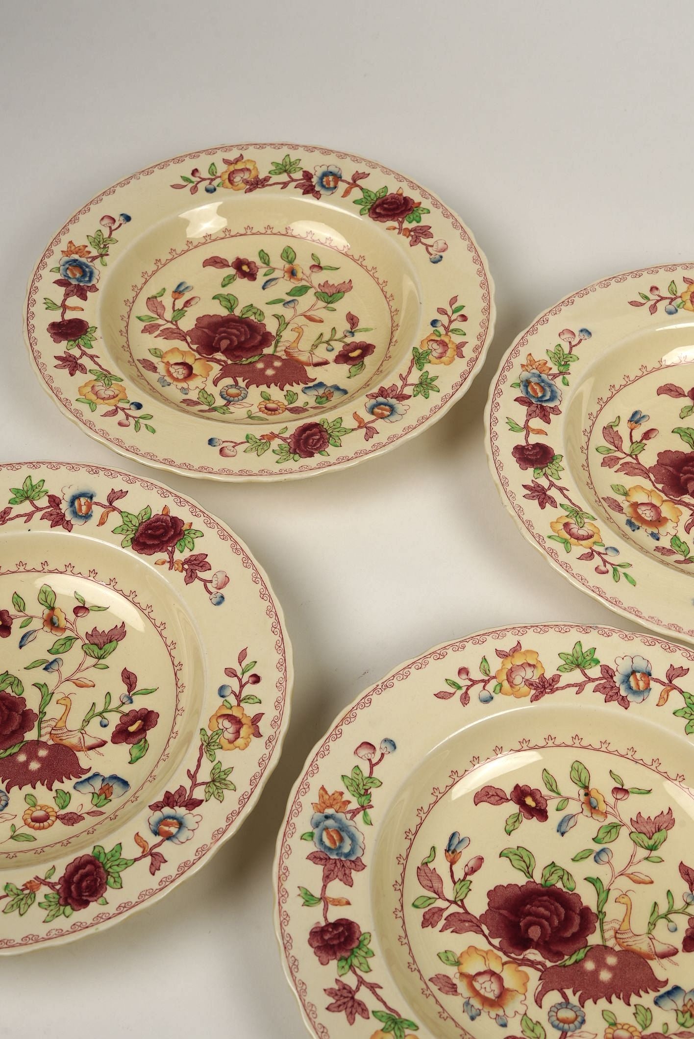 Set of 6 | Mason's Ironstone, Red 'Regency' Large Stew Bowls