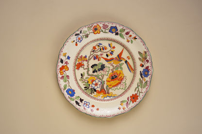 Mason's Ironstone Plates, Exotic Bird & Floral Design | Set of 2