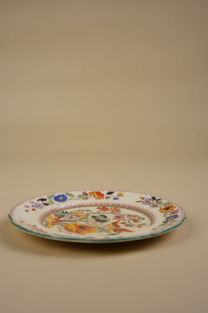 Mason's Ironstone Plates, Exotic Bird & Floral Design | Set of 2