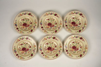 Set of 6 | Mason's Ironstone, Red 'Regency' Large Stew Bowls