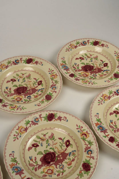 Set of 6 | Mason's Ironstone, Red 'Regency' Large Stew Bowls
