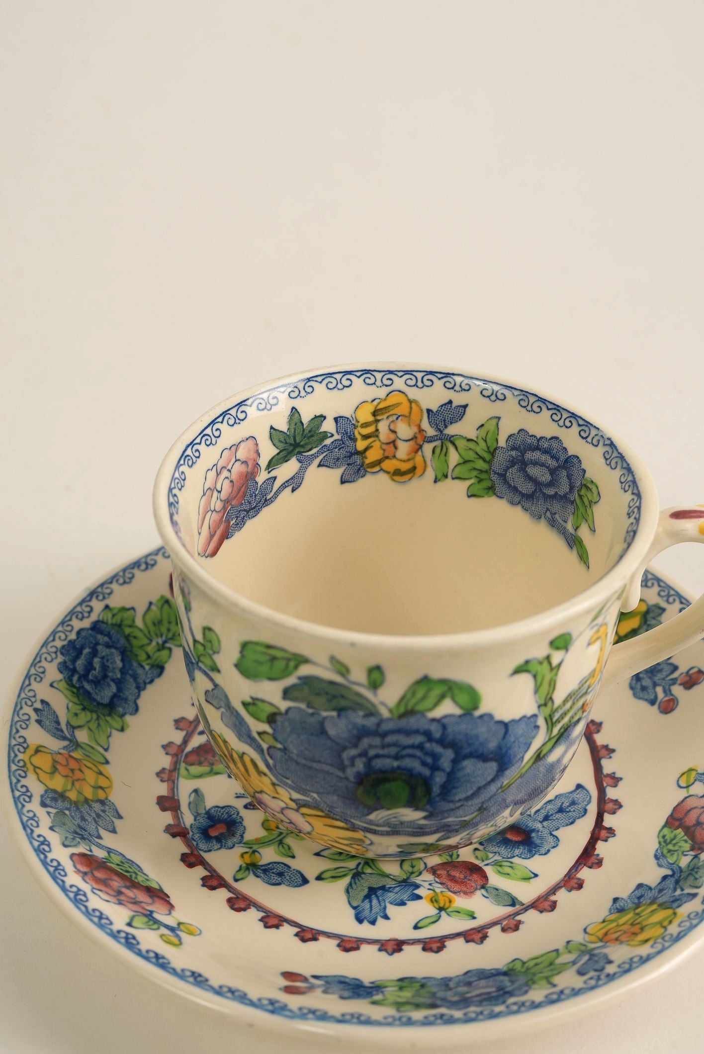Set of 5 | Vintage Mason's Regency Tea Cups & Saucers