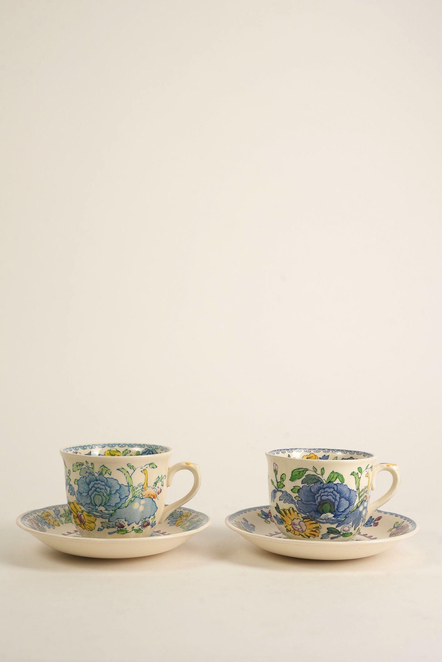 Set of 5 | Vintage Mason's Regency Tea Cups & Saucers