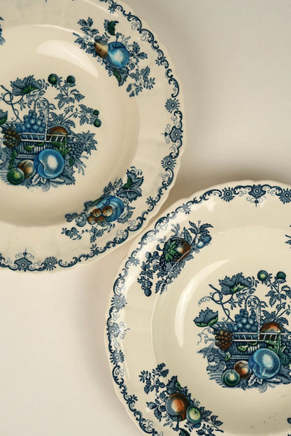 Mason's Ironstone Blue Pasta Bowls | Set of 2