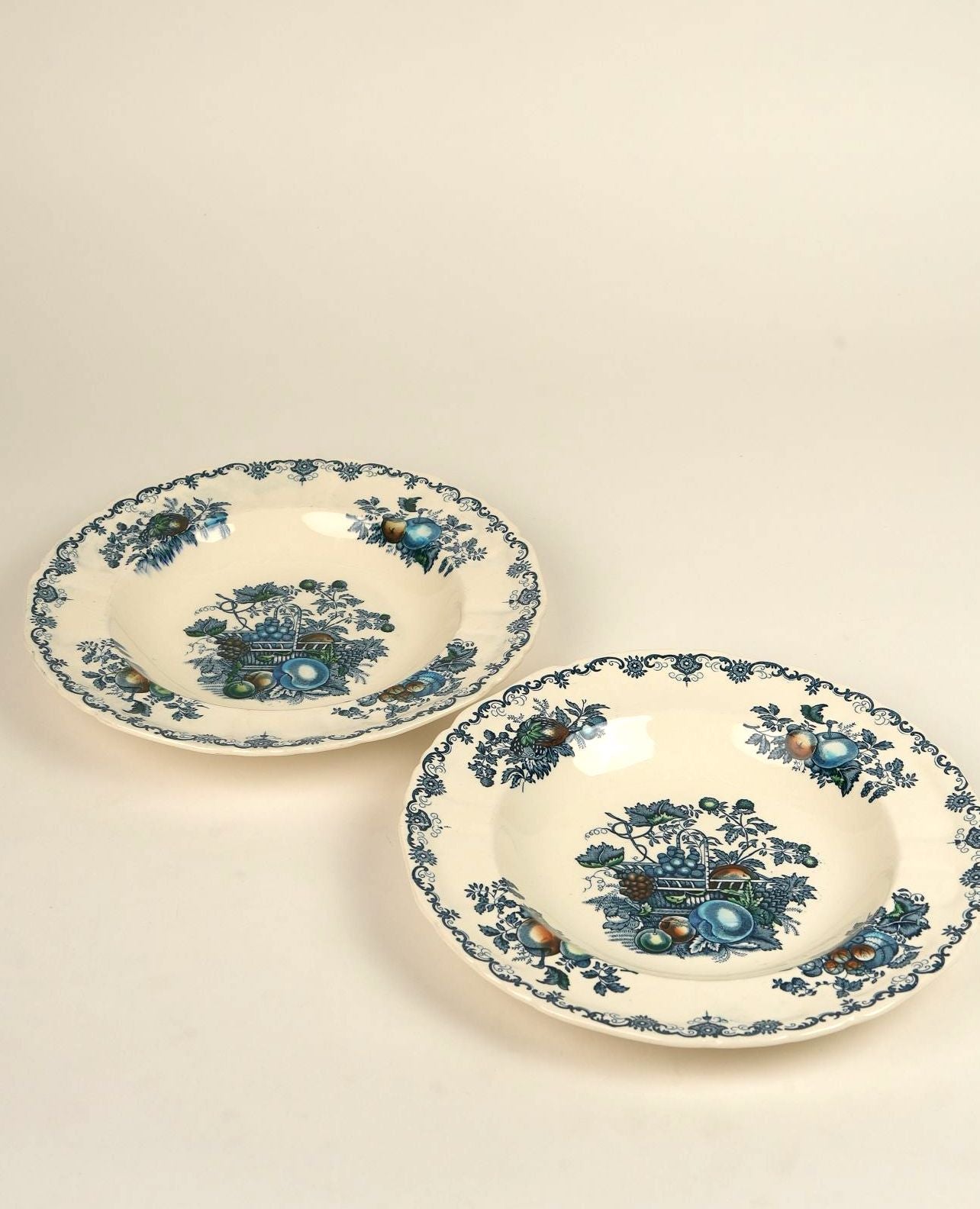 Mason's Ironstone Blue Pasta Bowls | Set of 2