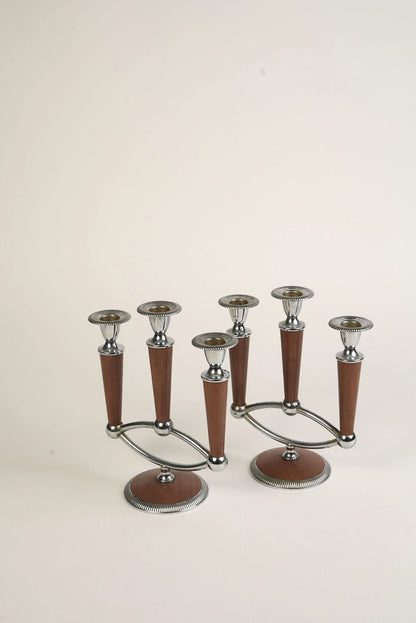 Mid-Century Atomic Candelabra | Set of 2