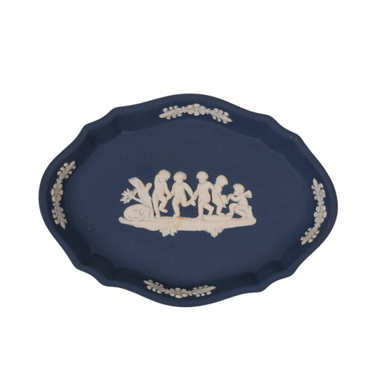 Navy Oval Wedgwood Trinket Plate
