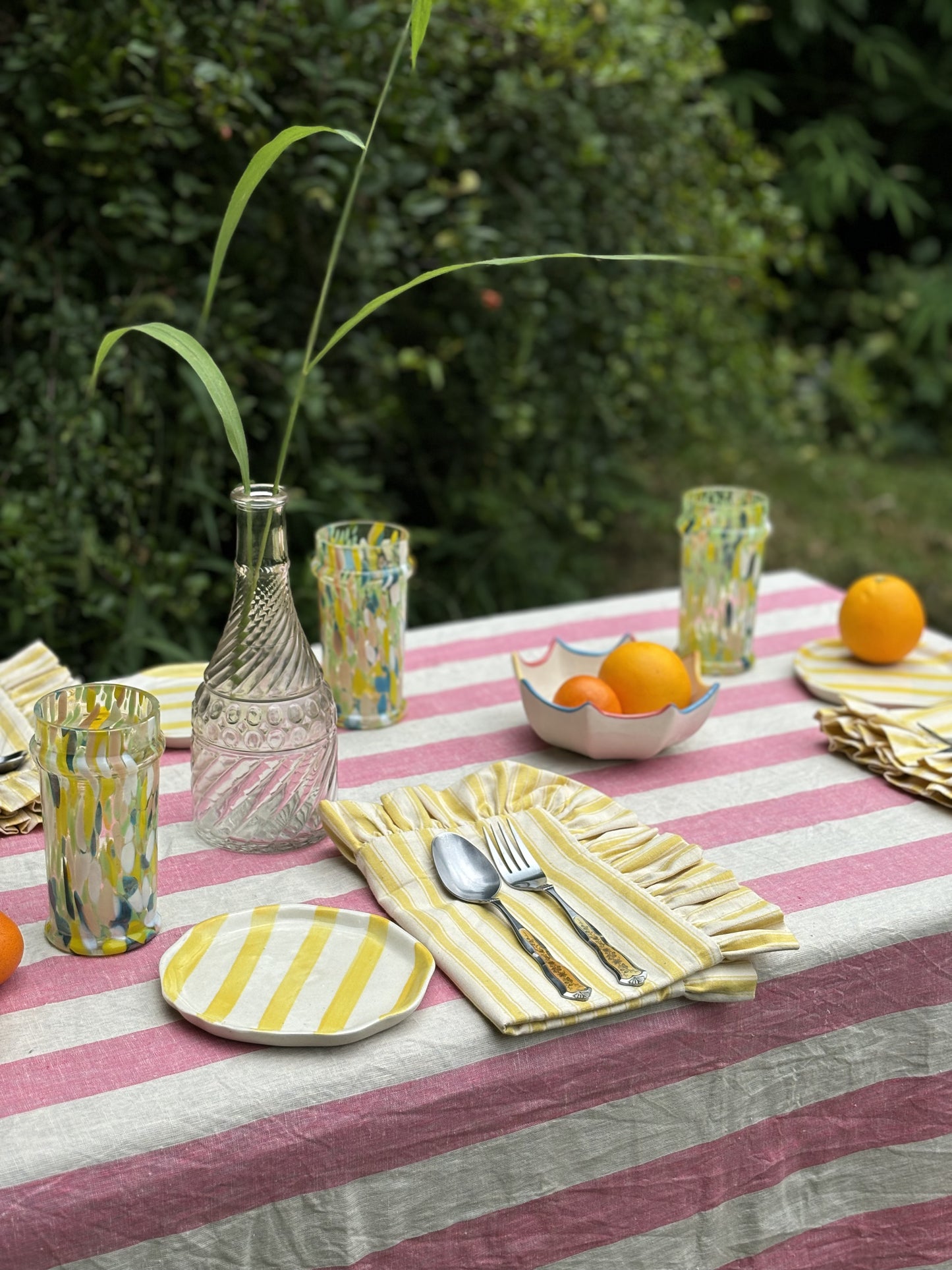 Yellow Stripe Edit Dessert Plate | Set of 2