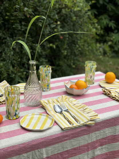 Yellow Stripe Edit Dessert Plate | Set of 2