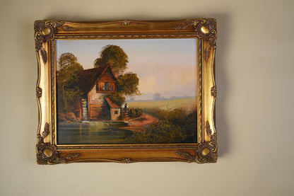Oil on Canvas by John Horsewell — Cottage by the Mill Pond
