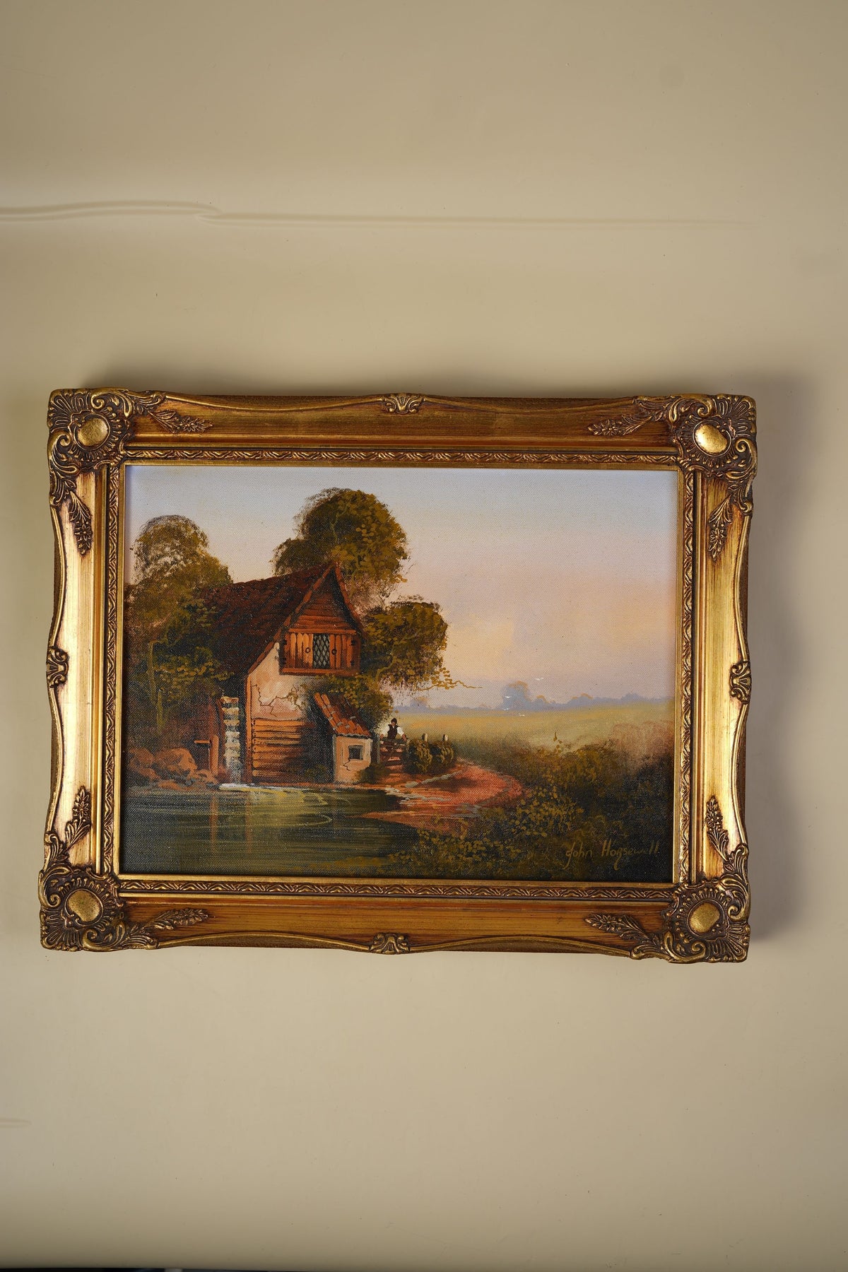 Oil on Canvas by John Horsewell — Cottage by the Mill Pond
